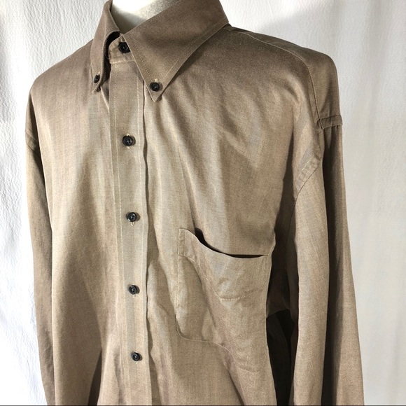 Men’s Jos. A. Bank Brown Tailored Fit Casual Shirt - Picture 5 of 8